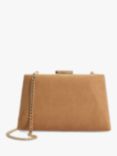 Dune Bellaria Angled Frame Fabric Box Clutch Bag, Camel