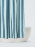 John Lewis Maxi Double Stripe Recycled Polyester Shower Curtain, Navy