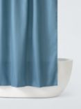 John Lewis Textured Waffle Recycled Polyester Shower Curtain, Bluestone