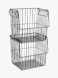 John Lewis ANYDAY Stacking Storage Basket, Black