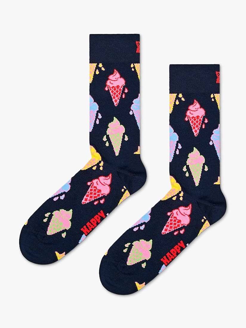 Buy Happy Socks Ice Cream Socks, One Size, Navy/Multi Online at johnlewis.com