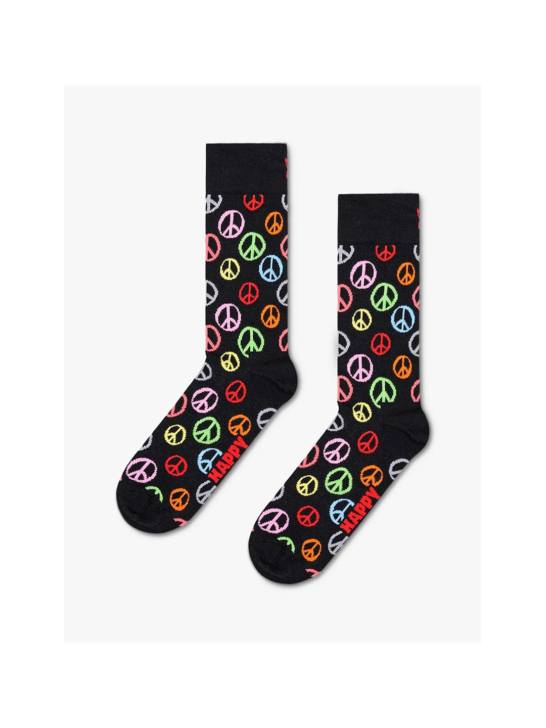 Happy Socks Peace Socks, One Size, Black/Multi
