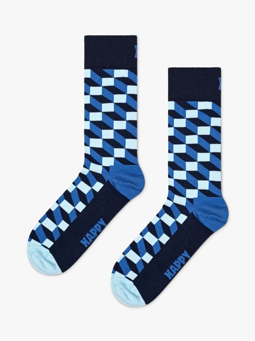 Buy Happy Socks Filled Optic Socks, One Size, Navy/Multi Online at johnlewis.com