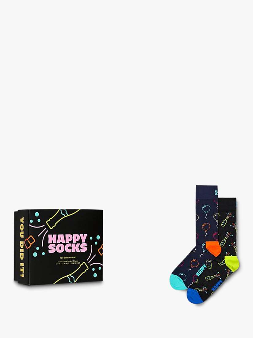 Buy Happy Socks You Did It Sock Gift Set, Pack of 2, Black/Multi Online at johnlewis.com