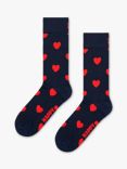 Happy Socks Heart Socks Gift Set, One Size, Navy/Red