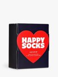 Happy Socks Heart Socks Gift Set, One Size, Navy/Red