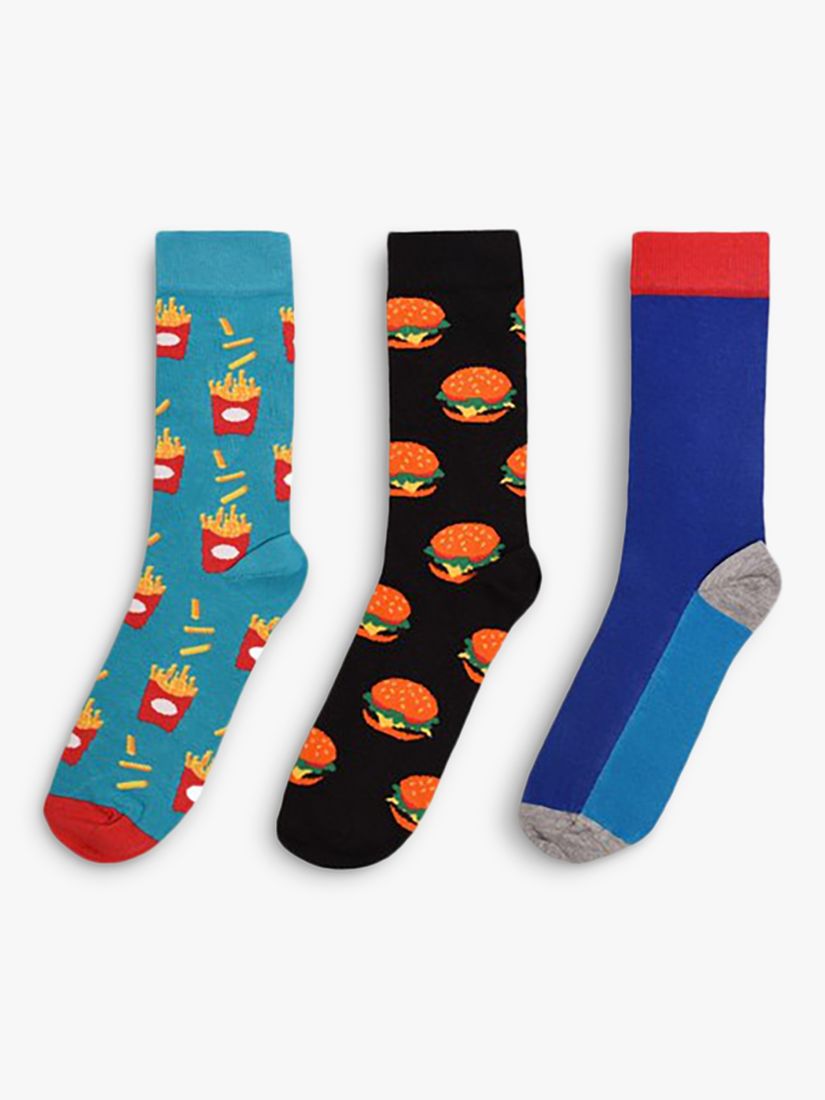 Buy Happy Socks Burgers And Fries Socks, Pack of 3, Multi Online at johnlewis.com