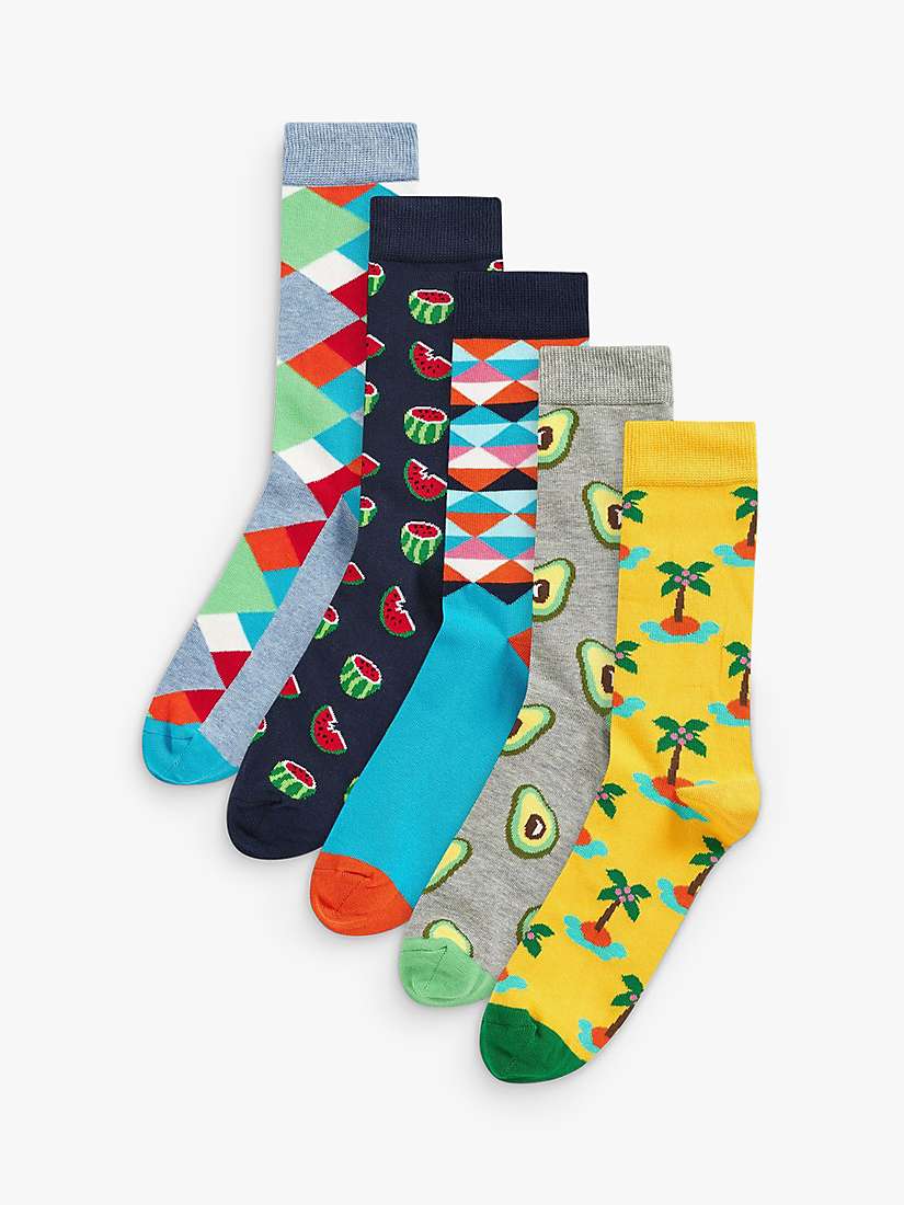 Buy Happy Socks Tropical Socks, Pack of 5, Multi Online at johnlewis.com