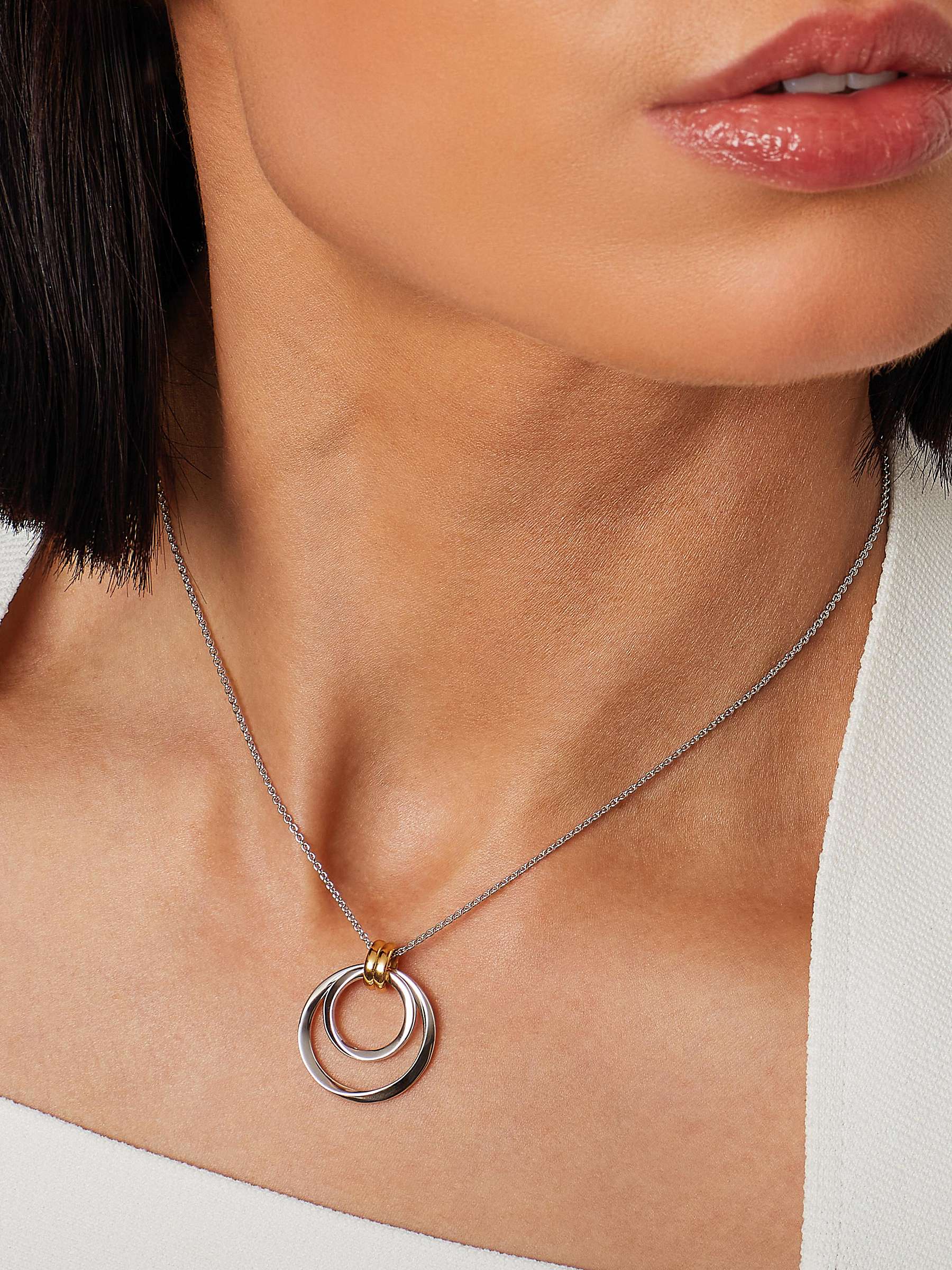 Buy Kit Heath Linked Double Circle Pendant Necklace, Silver/Gold Online at johnlewis.com