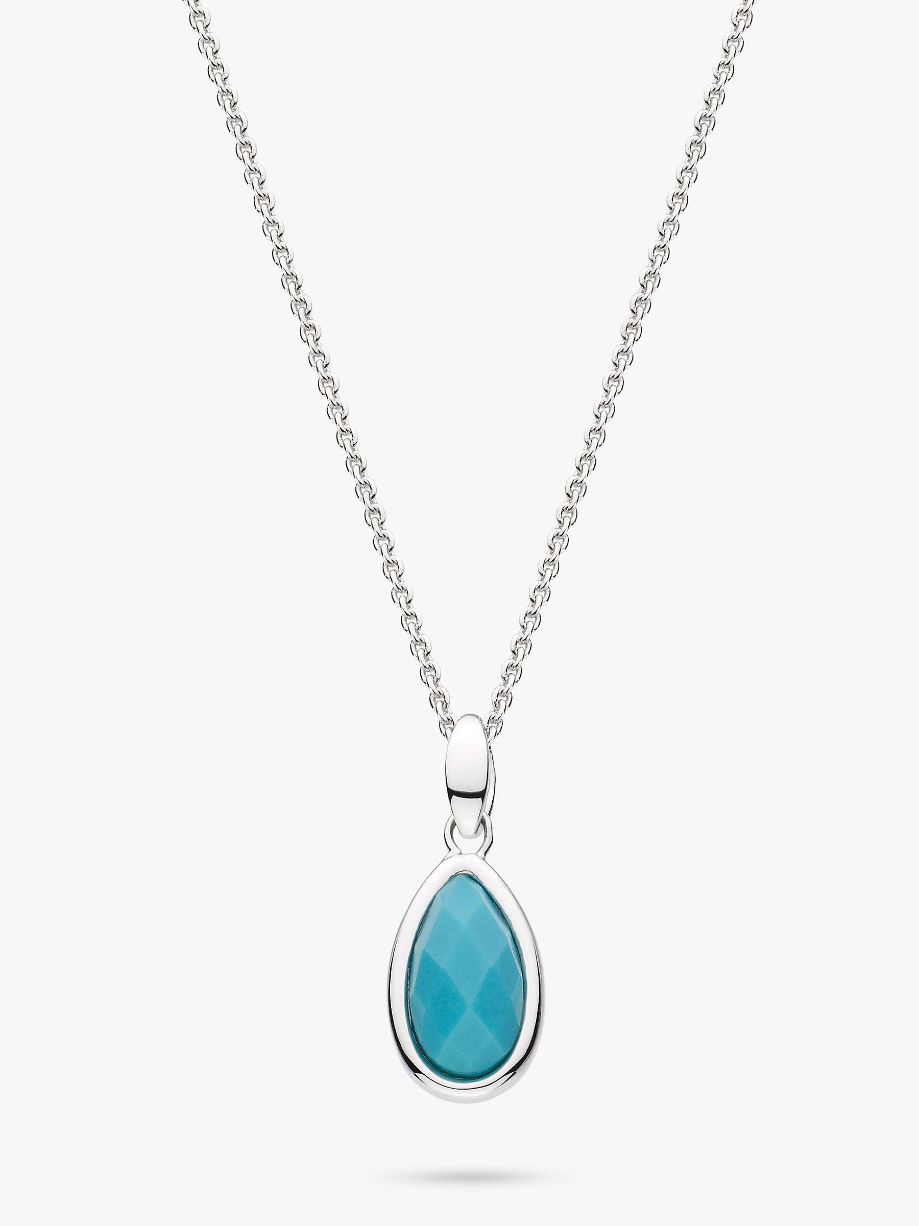 Buy Kit Heath Magnesite Pebble Pendant Necklace, Silver/Turquoise Online at johnlewis.com