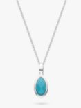 Kit Heath Magnesite Pebble Pendant Necklace, Silver/Turquoise