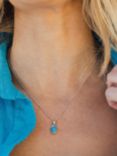 Kit Heath Magnesite Pebble Pendant Necklace, Silver/Turquoise