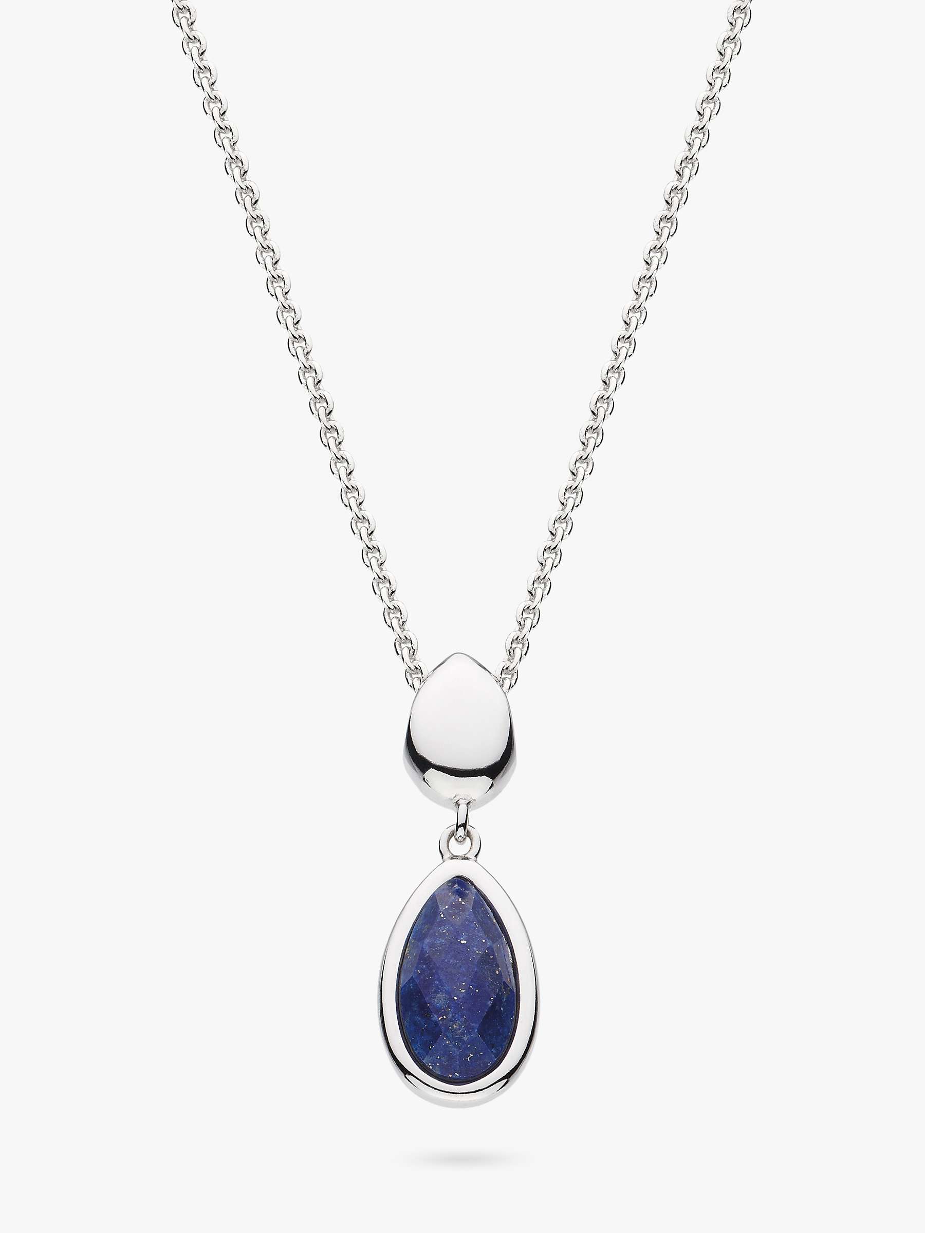 Buy Kit Heath Coast Pebble And Lapis Lazuli Gemstone Necklace, Silver Online at johnlewis.com