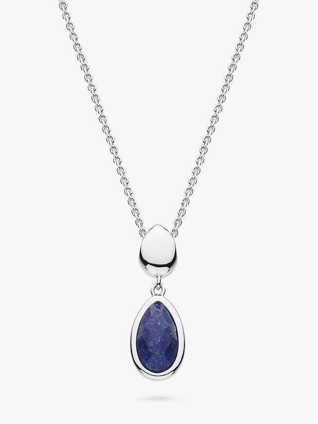 Kit Heath Coast Pebble And Lapis Lazuli Gemstone Necklace, Silver