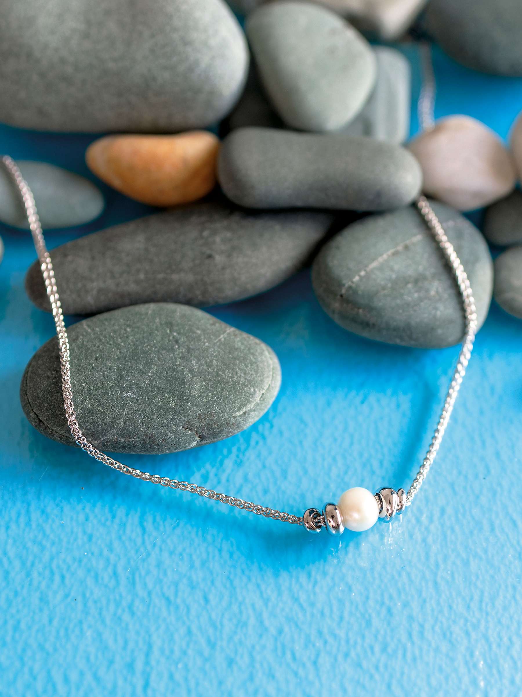 Buy Kit Heath Fresh Water And Coast Tumble Bead Pebbles Necklace, Silver Online at johnlewis.com