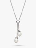Kit Heath Freshwater Pearl And Silver Pebbles Necklace, Silver