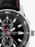 Sekonda 30206 Men's Midnight Chronograph Leather Strap Watch, Black