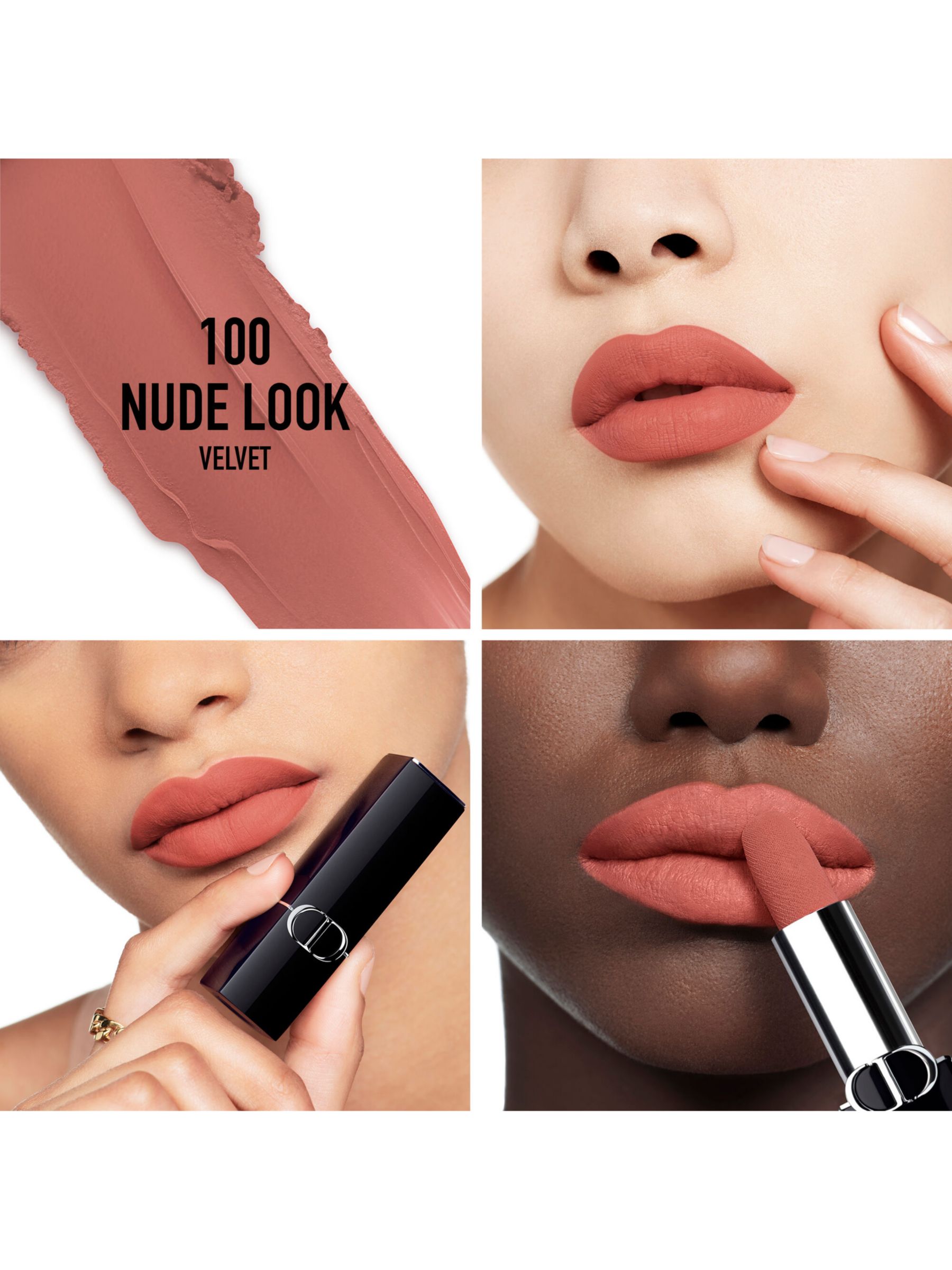 DIOR Rouge Dior Couture Colour Lipstick - Velvet Finish, 100 Nude Look 2