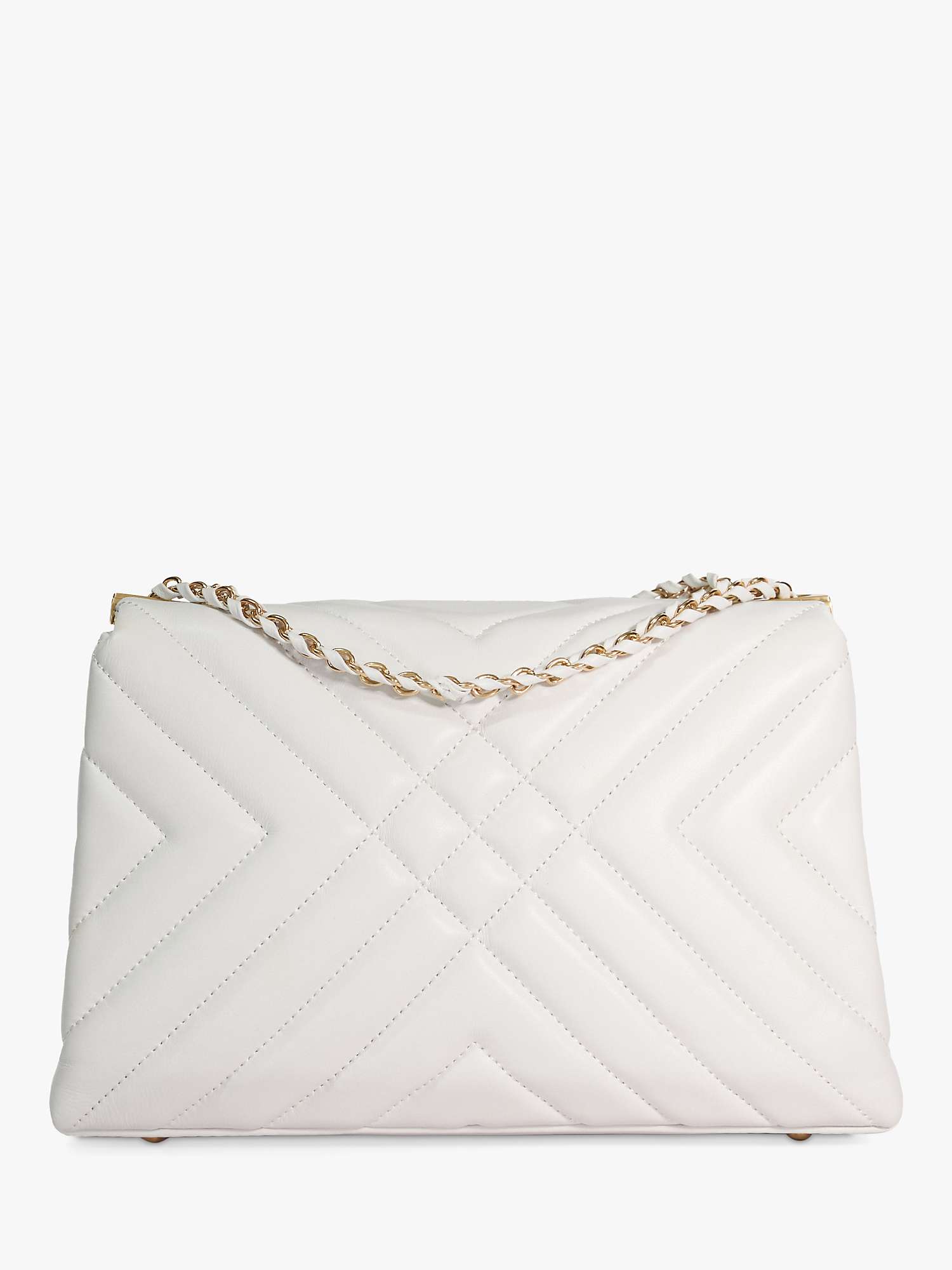Buy Dune Regent Leather Quilted Shoulder Bag, White Online at johnlewis.com