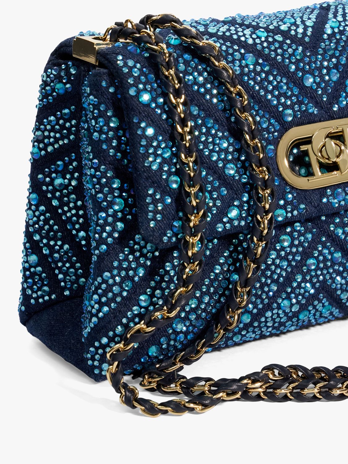 Buy Dune Regent Embellished Shoulder Bag, Blue Online at johnlewis.com