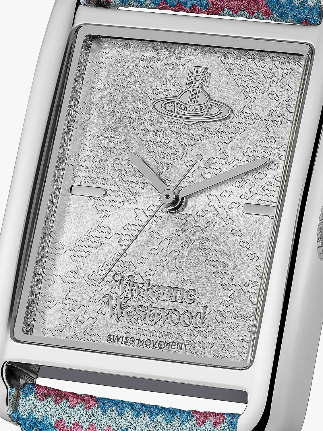 Buy Vivienne Westwood VV297SLMT Women's Shacklewell Rectangle Dial Leather Strap Watch, Silver/Tartan Online at johnlewis.com