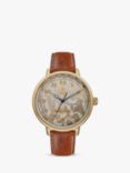 Vivienne Westwood VV299GDBR Women's Cavendish Mirror Effect Dial Leather Strap Watch, Tan/Gold