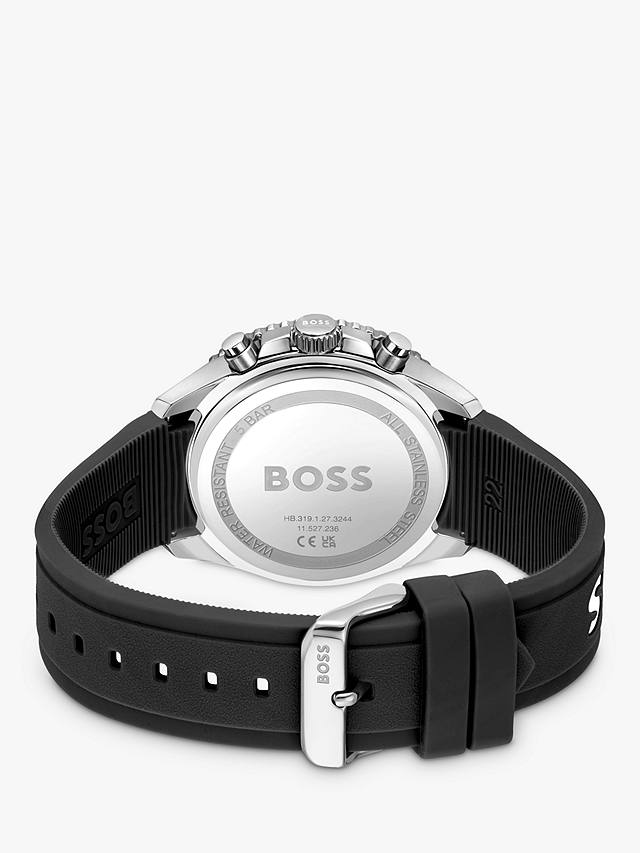 HUGO BOSS Men's Runner Silicone Strap Watch, Black 1514141