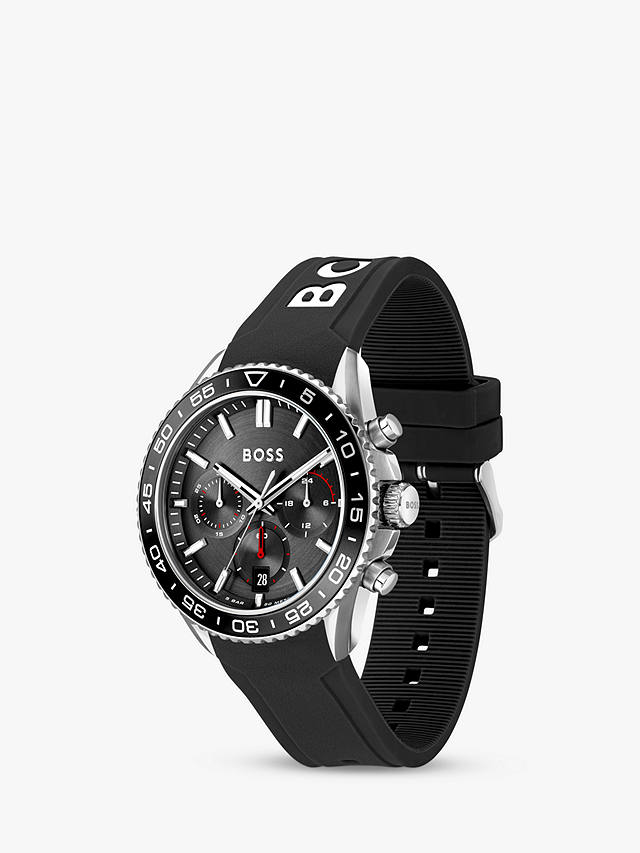 HUGO BOSS Men's Runner Silicone Strap Watch, Black 1514141