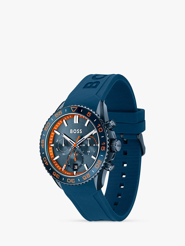 HUGO BOSS Men's Runner Silicone Strap Watch, Blue 1514142
