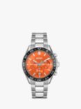 BOSS 1514162 Men's Runner Chronograph Bracelet Strap Watch, Silver/Orange