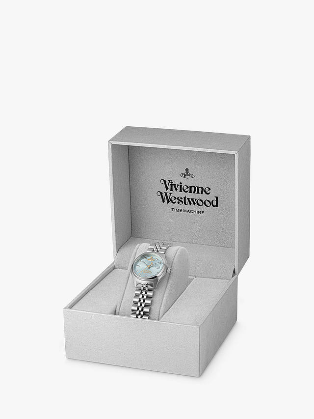 Vivienne Westwood Women's Little Camberwell Bracelet Strap Watch, Silver/Blue VV311LBLSL