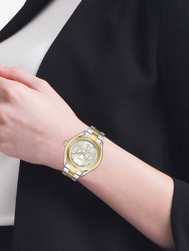 HUGO BOSS Women's Lida Bracelet Strap Watch, Silver/Gold 1502746