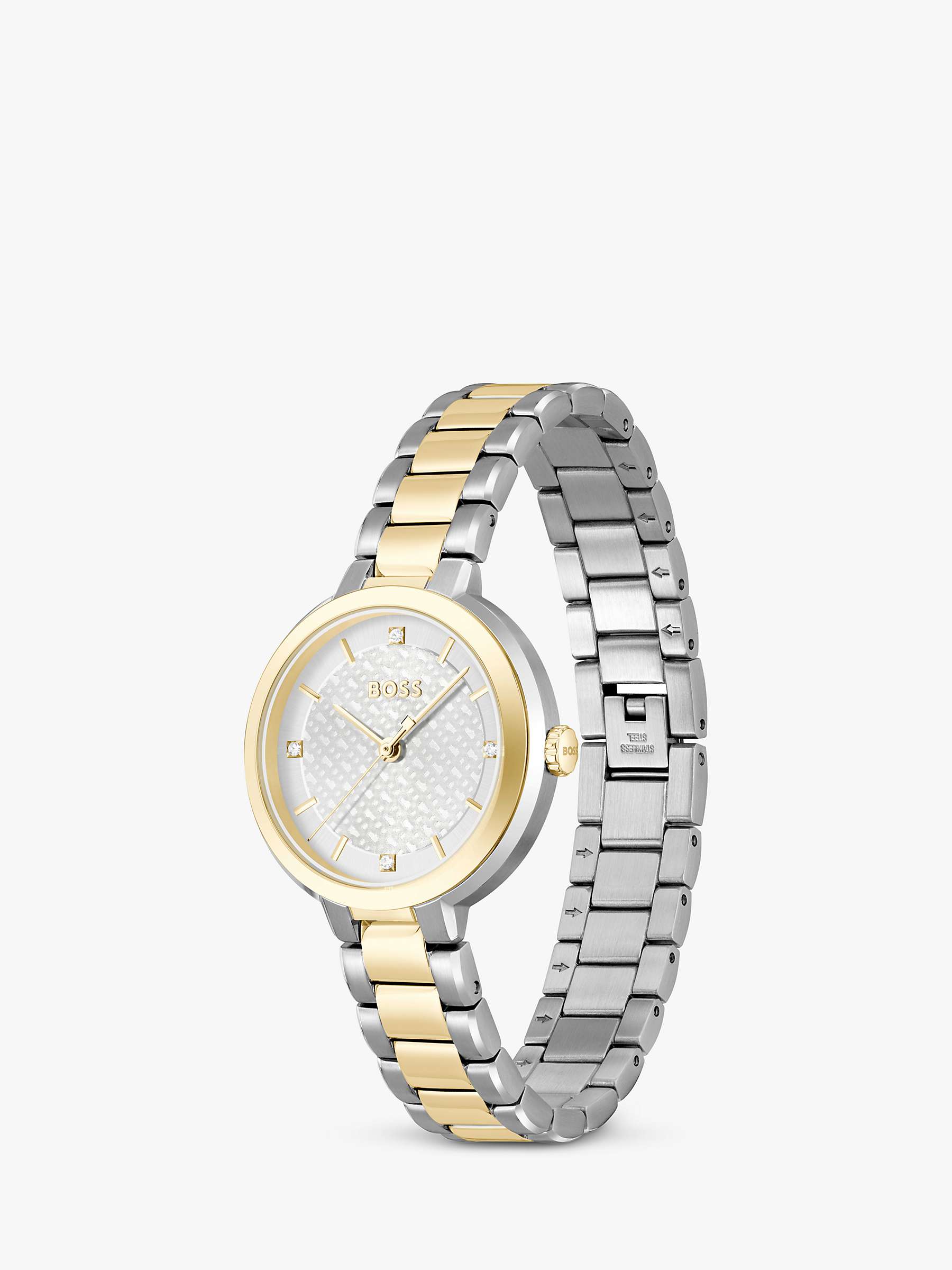 Buy HUGO BOSS 1502761 Women's Sena Monogram Dial Bracelet Strap Watch, Silver Online at johnlewis.com