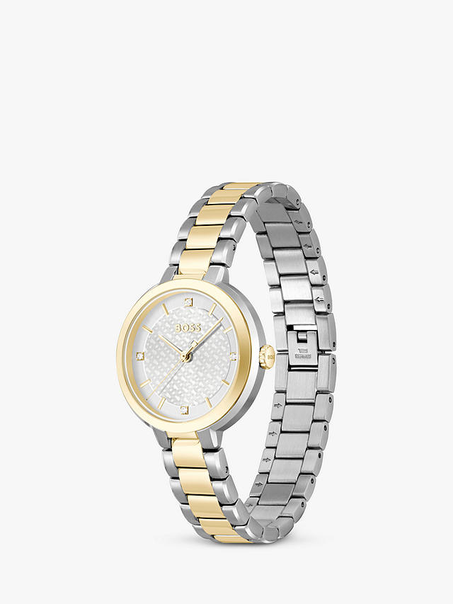 HUGO BOSS 1502761 Women's Sena Monogram Dial Bracelet Strap Watch, Silver