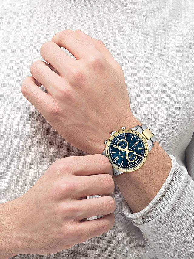 BOSS Men's Allure Chronograph Date Bracelet Strap Watch, Multi/Blue 1514163