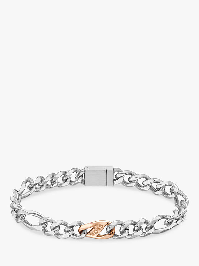 HUGO BOSS Men's Rian Figaro Chain Bracelet, Silver