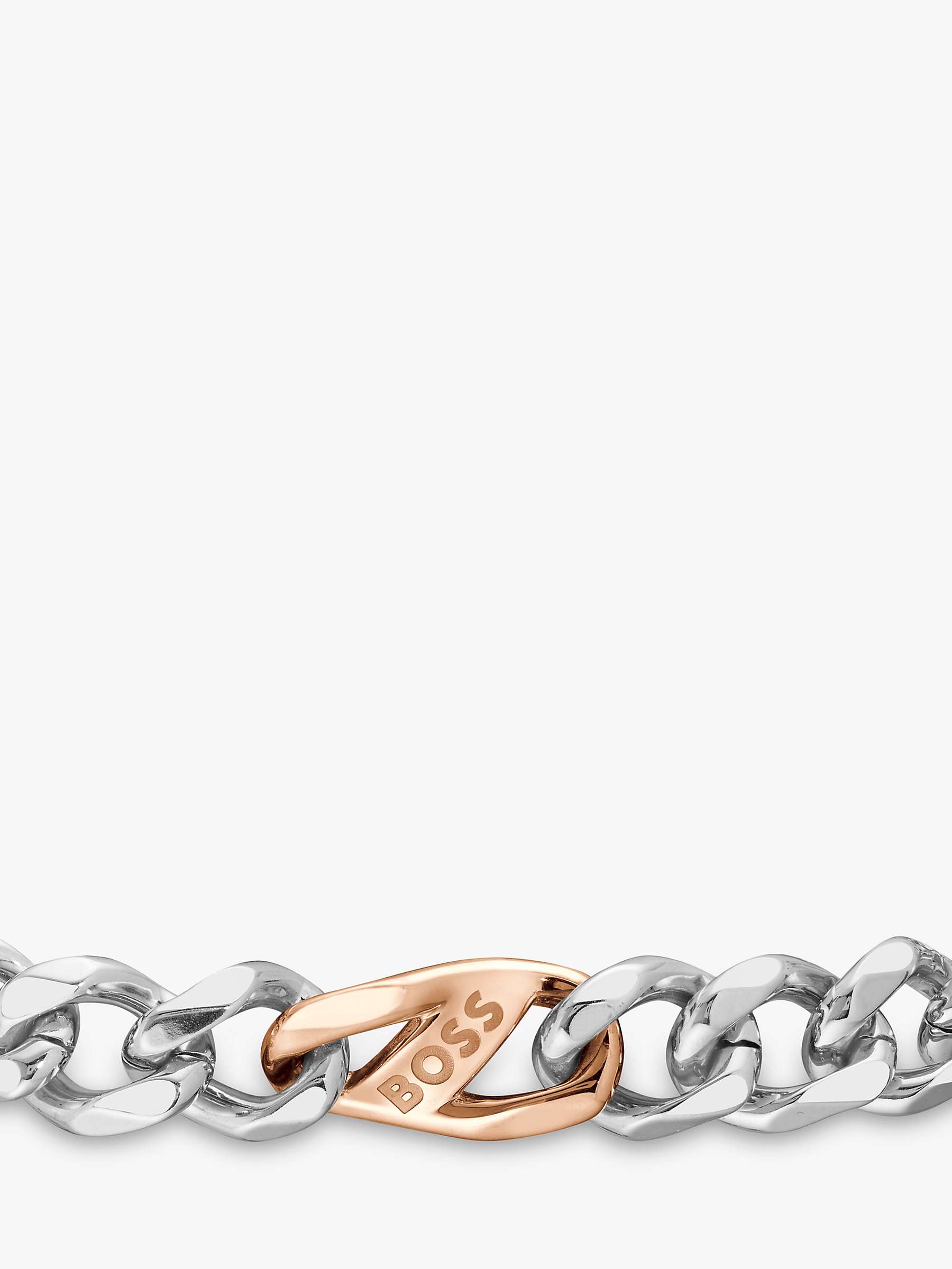 Buy HUGO BOSS Men's Rian Figaro Chain Bracelet, Silver Online at johnlewis.com