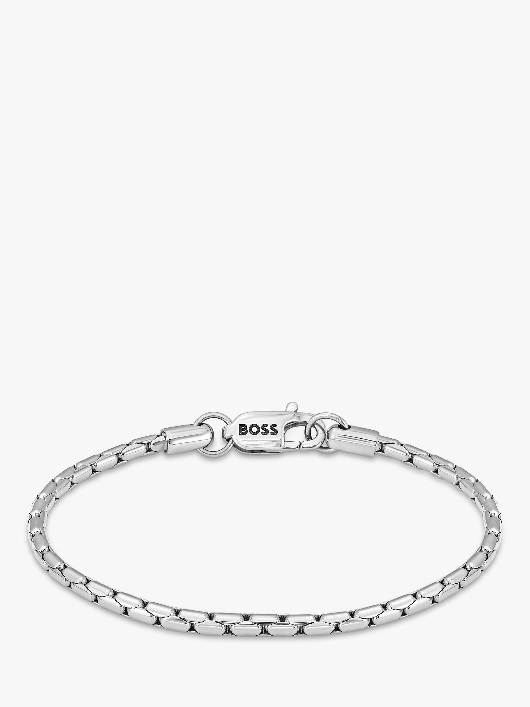 Buy HUGO BOSS Men's Evan Chain Bracelet, Silver Online at johnlewis.com