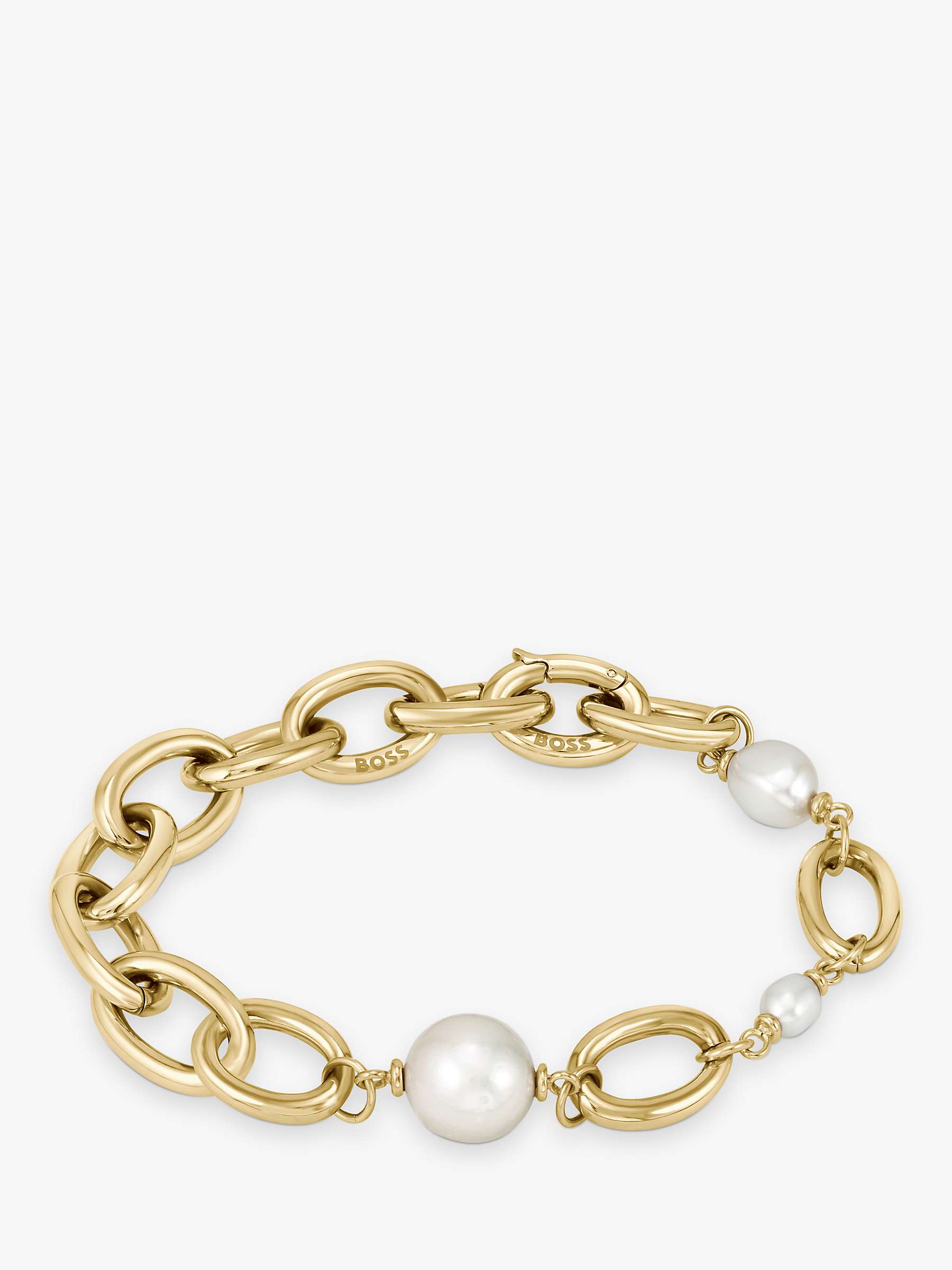 Buy HUGO BOSS Leah Freshwater Pearl Bracelet, Gold Online at johnlewis.com