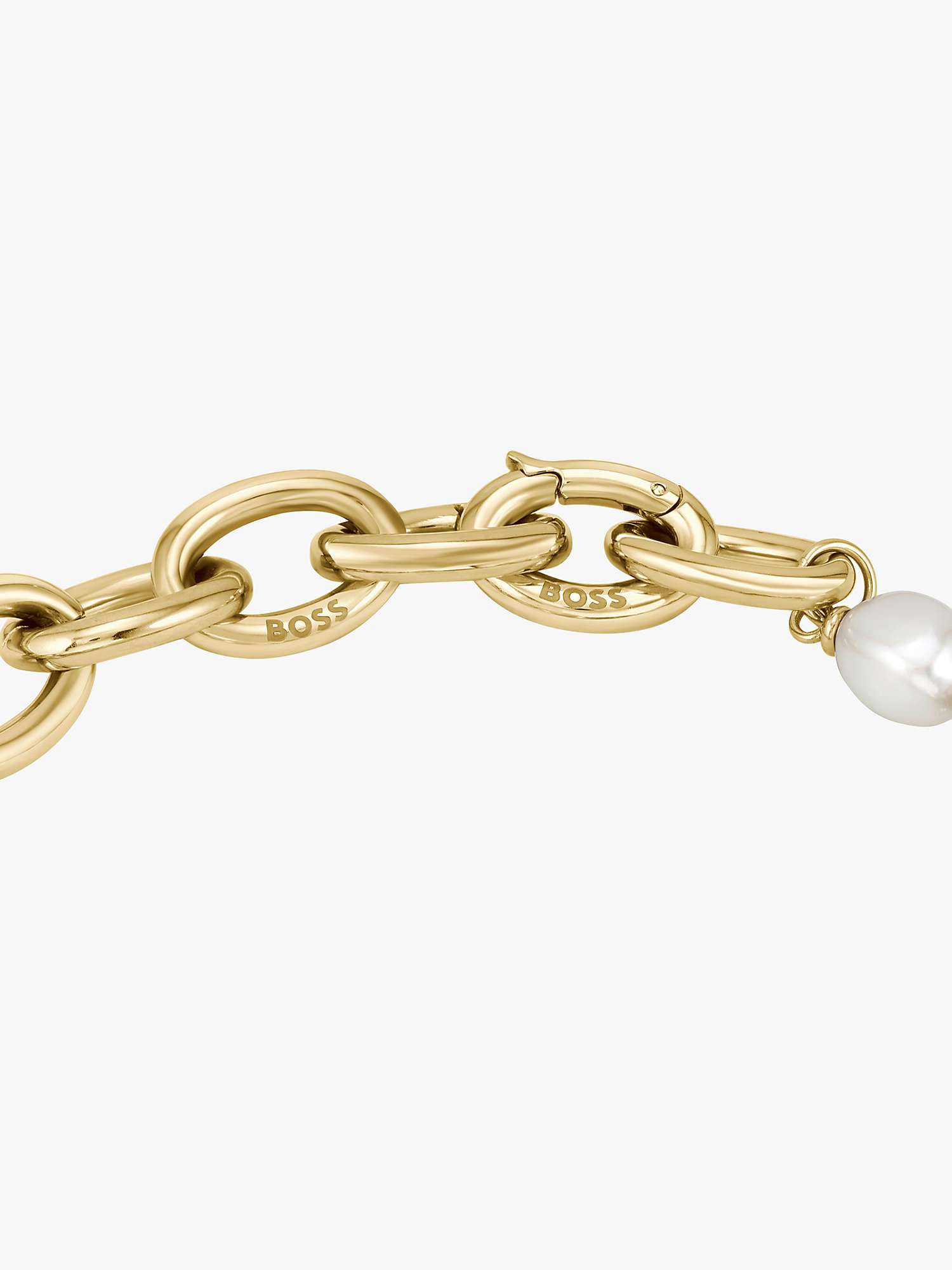 Buy HUGO BOSS Leah Freshwater Pearl Bracelet, Gold Online at johnlewis.com