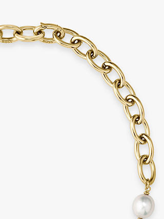 HUGO BOSS Leah Freshwater Pearl Belcher Chain Necklace, Gold
