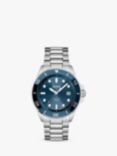 BOSS Men's Ace Bracelet Strap Watch, Silver/Blue 1513916