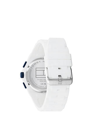 Tommy Hilfiger Men's Octagon Dial Silicone Strap Watch, White
