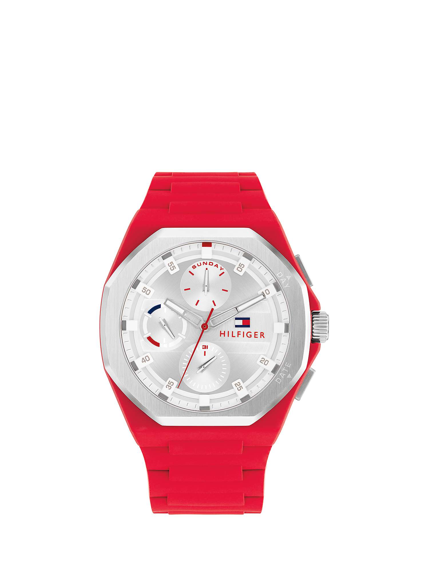 Buy Tommy Hilfiger Men's Octagon Dial Silicone Strap Watch Online at johnlewis.com