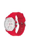 Tommy Hilfiger Men's Octagon Dial Silicone Strap Watch, Red