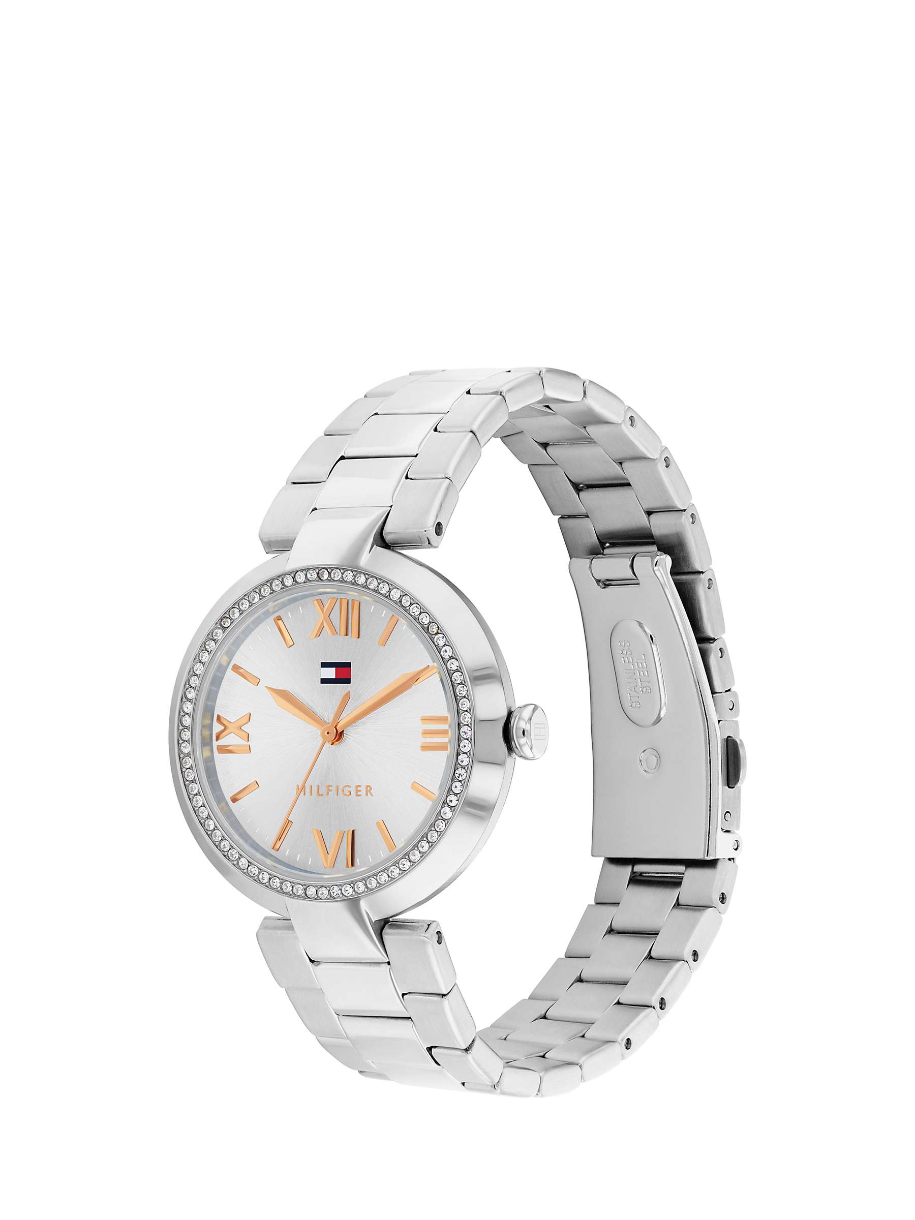 Buy Tommy Hilfiger 1782681 Women's Crystal Bezel Bracelet Strap Watch, Silver Online at johnlewis.com