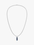 Tommy Hilfiger Men's Sodalite Pendant Necklace, Silver