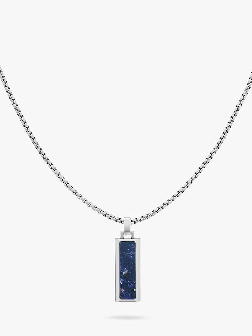 Buy Tommy Hilfiger Men's Sodalite Pendant Necklace, Silver Online at johnlewis.com