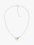Tommy Hilfiger Heart Pendant Crystal Detail Necklace, Silver