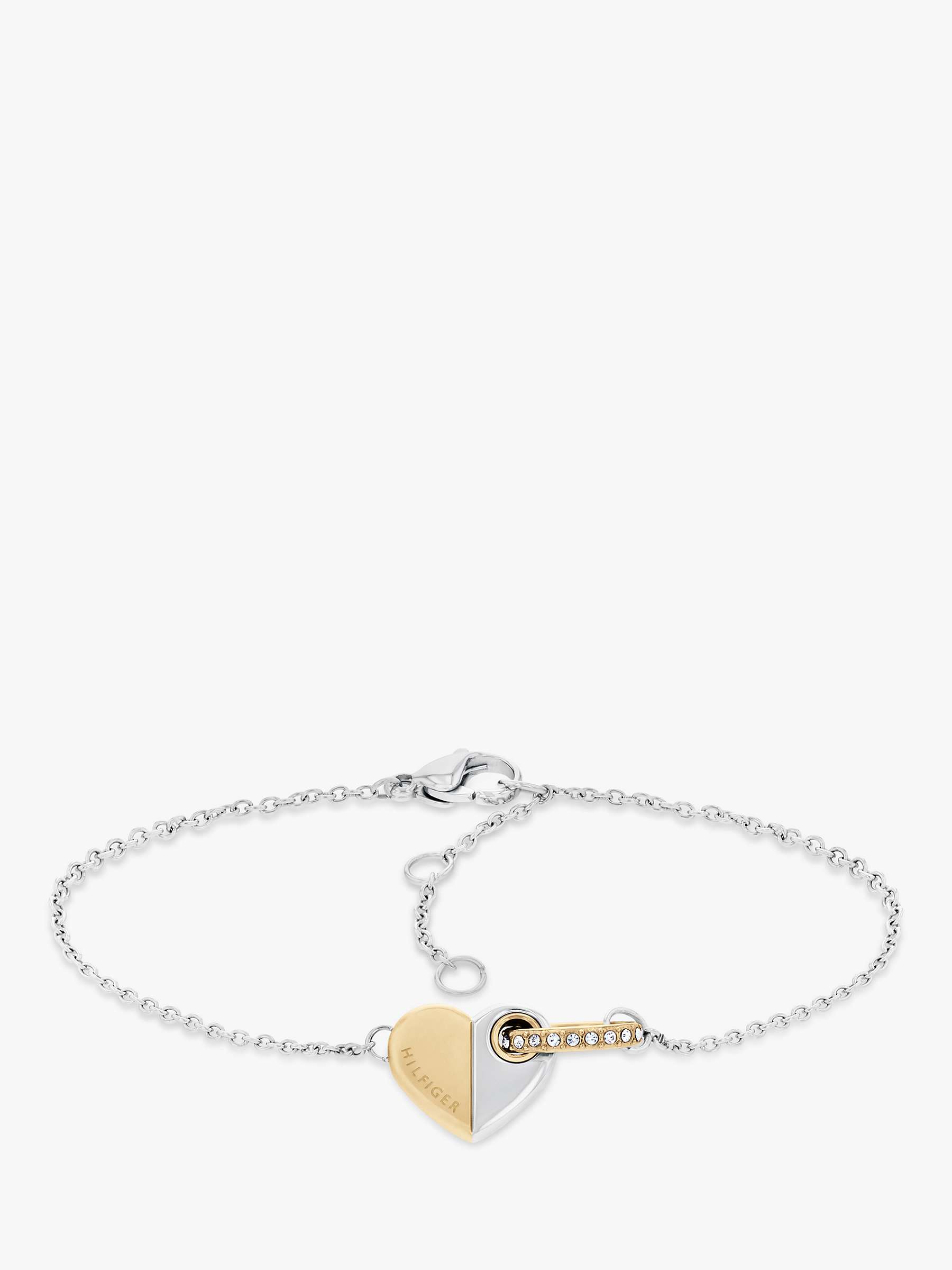 Buy Tommy Hilfiger Heart Crystal Chain Bracelet, Silver Online at johnlewis.com